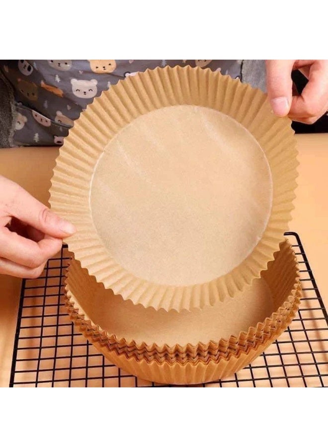 Air Fryer Paper - 100 Sheets, Hygienic Non-Stick Paper for Electric Fryers, Round Shape, 20cm, Baking, Roasting, and Microwave Frying Paper, Large Size - Image 5