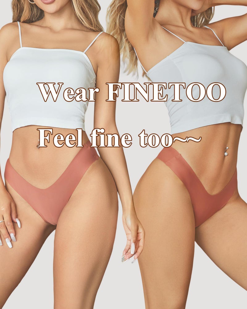FINETOO Seamless Thongs for Women Sexy No Show Panties Invisible V-waisted Stretch Ladies Underwear 6 Pack (XS-XL) - Image 4