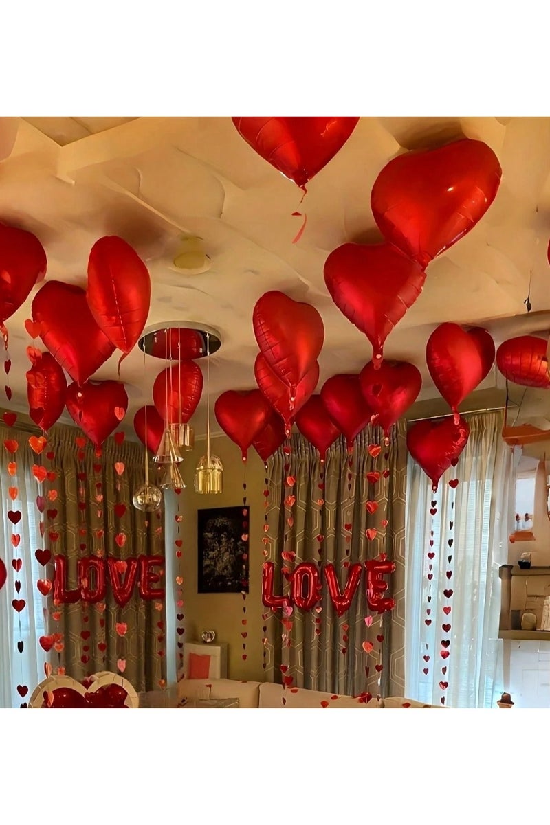 Farha Anniversary, Valentine's Day, Wedding Party Decorations Set of 14 I Love You Letters and Red Heart Balloons - Image 4