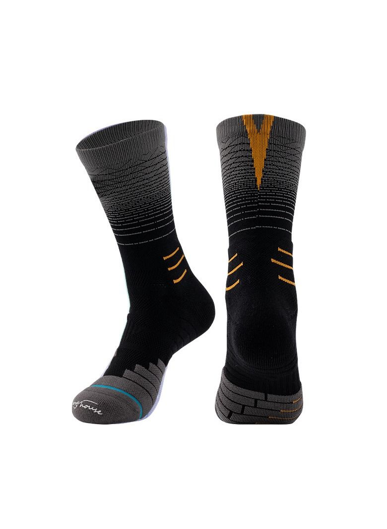 M MIAOYAN M MIAOYAN basketball socks professional combat gradient elite socks thick towel bottom high top outdoor sports socks - Image 1