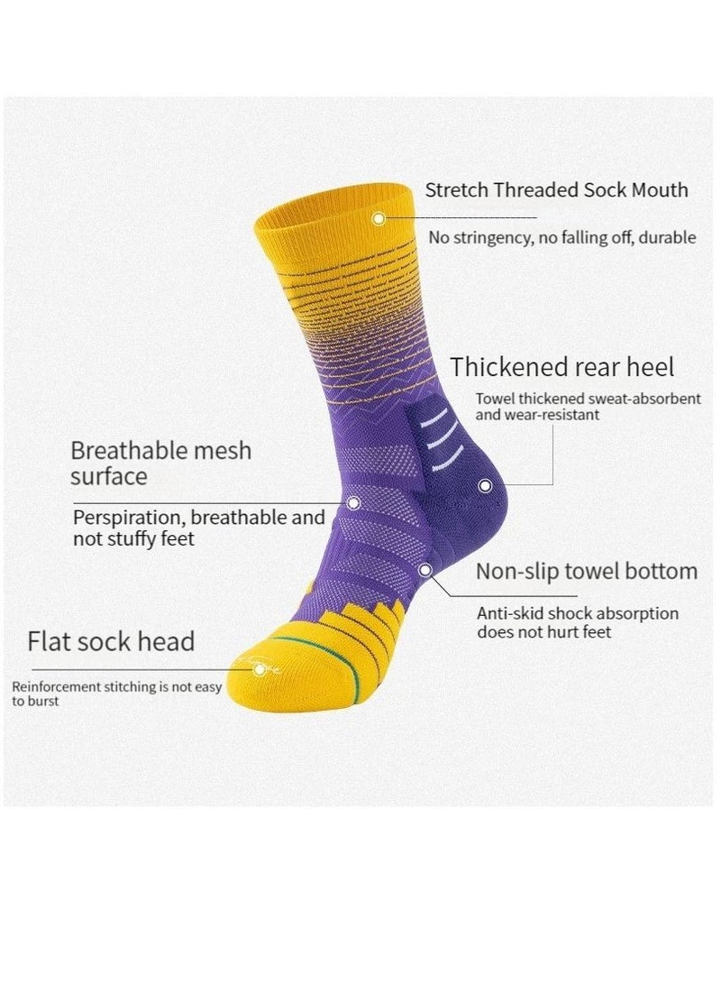 M MIAOYAN M MIAOYAN basketball socks professional combat gradient elite socks thick towel bottom high top outdoor sports socks - Image 2