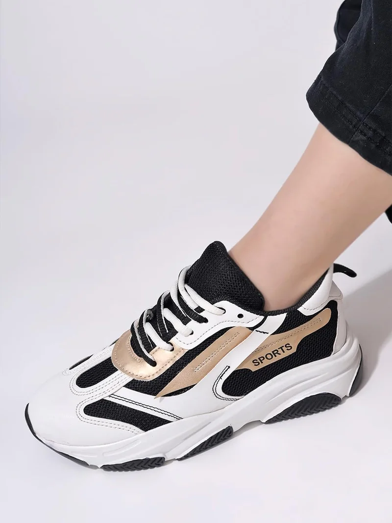 شوتوبيا Women's Fashion Chunky Sneakers –  Mesh Running Shoes with Rose  Detail, Lightweight Breathable Trainers for Walking, Gym, Casual
