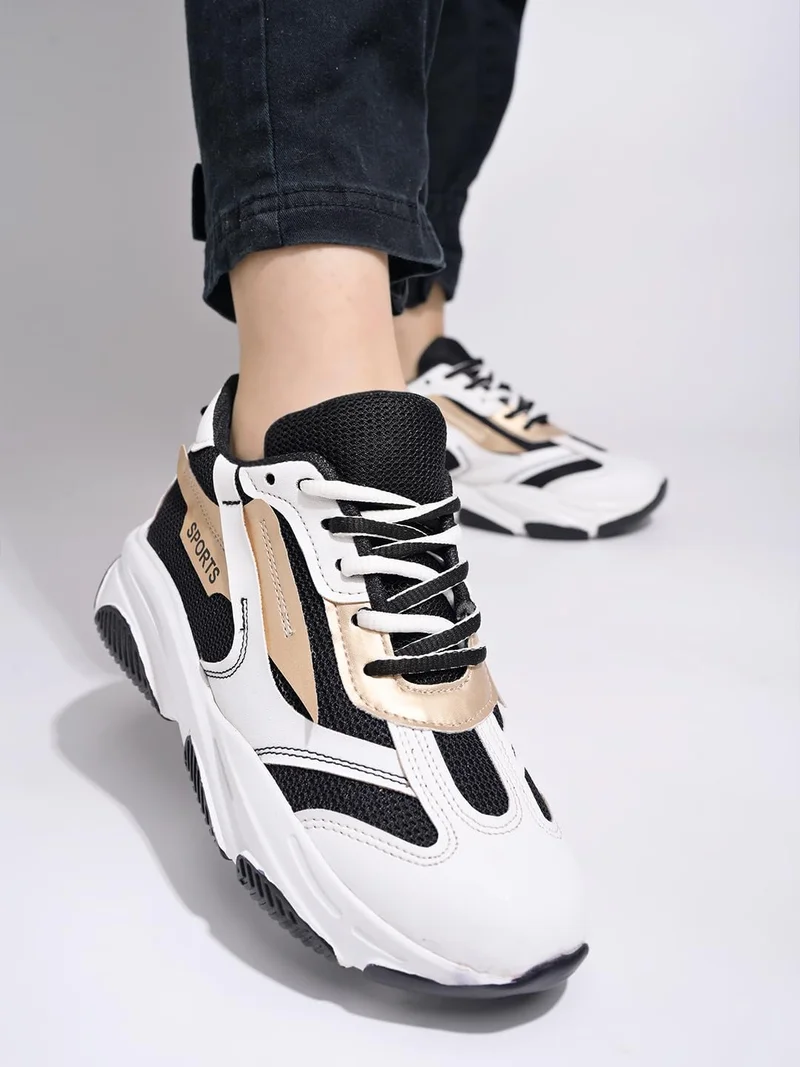 شوتوبيا Women's Fashion Chunky Sneakers –  Mesh Running Shoes with Rose  Detail, Lightweight Breathable Trainers for Walking, Gym, Casual