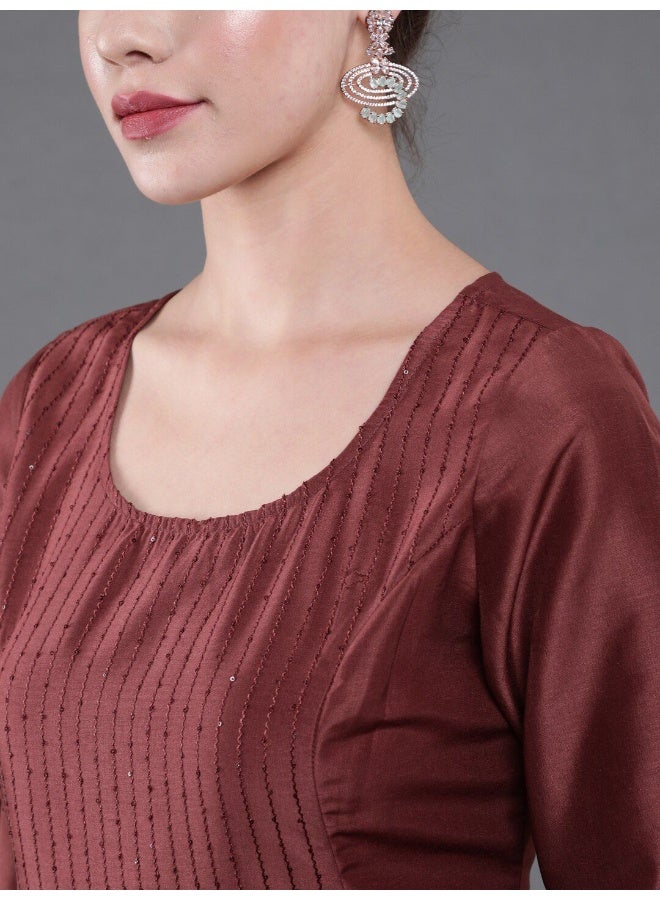 AKS AKS Couture Embroidered Regular Sequinned Kurta with Trousers  - Image 2