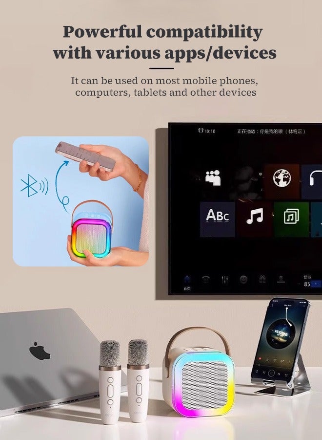 Kids Karaoke Machine Portable Bluetooth Speaker with Wireless Dual Microphone Children's toys for Home Outdoor Party  - Image 4