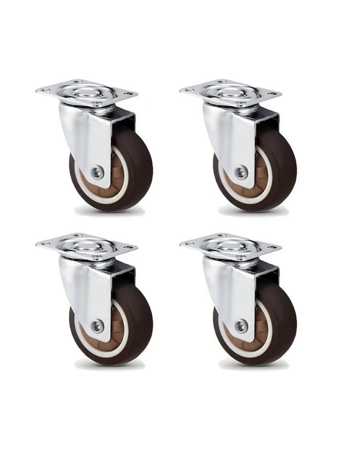 4pcs 1 5in Swivel Caster Wheels Durable TPR Rubber Flat Bottom Smooth Rolling for Shopping Carts Furniture - Image 1
