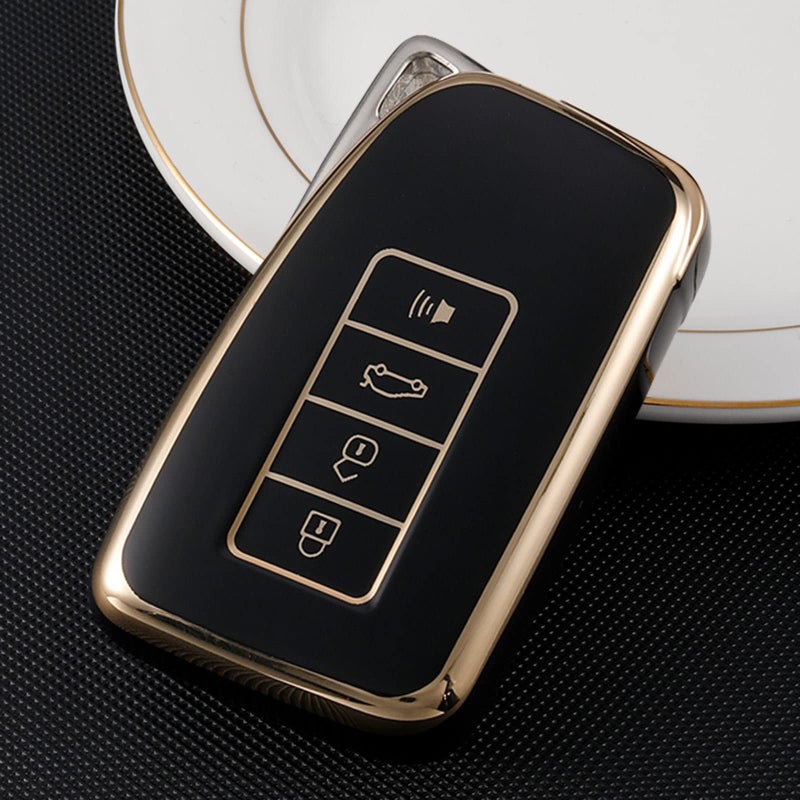 RYE for Lexus Key Fob Cover, Soft TPU Key Fob Case Full Protection for Lexus RX is ES GS LS NX RS GX LX RC LC Smart Key - Black - Image 1