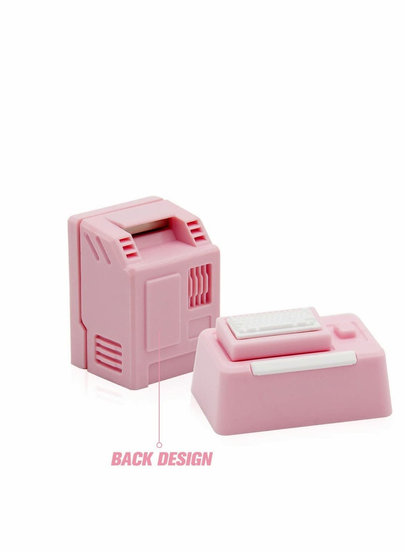 Excefore Custom Keycaps for Esc Key and Tab Key Magnetic Light Transmission Keycaps Classic Retro Mechanical Backlit Keyboard Esc Tab Keycap for GK61 GK64 SK87 GH60 PC Gamer ect Most Keyboard Pink  - Image 3