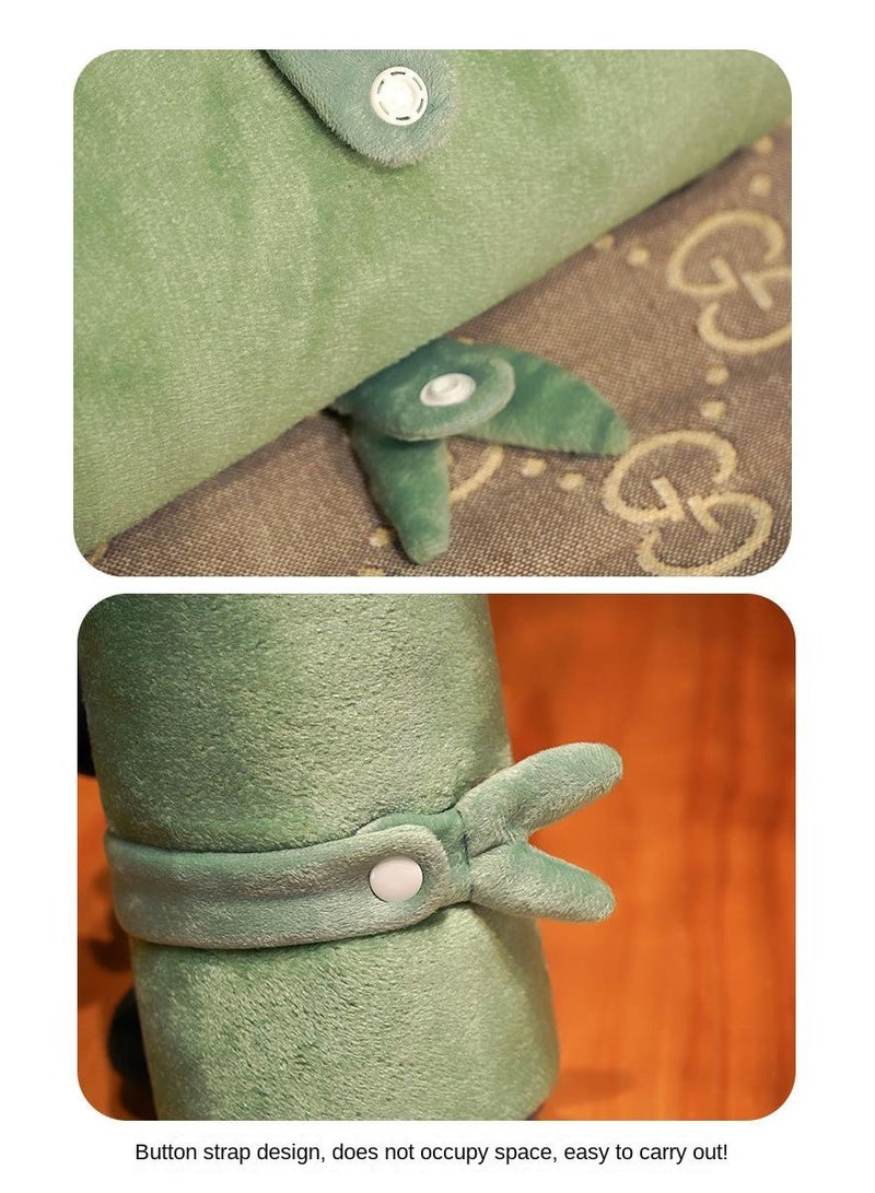 Bluejw بطانية كرتونية من البوليستر مع دمية باندا بطانية تكييف هواء بطانية قيلولة في المكتب 80x100 سم - Image 4