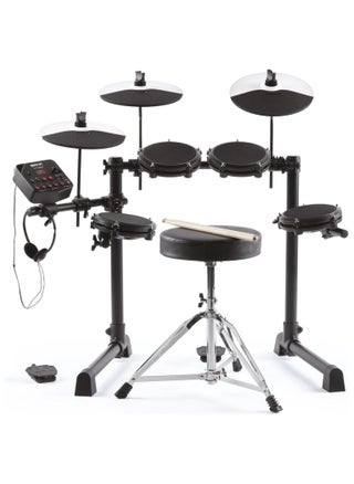 Alesis Debut Kit - مجموعة طبول للأطفال مع 4 منصات مجموعة طبول كهربائية شبكية، 120 صوتًا، 60 درسًا للموسيقى، مقعد طبل، عصي الطبل وسماعات الرأس - pzsku/Z7D98A46D1D0164F4D27CZ/45/_/1714820569/0765d1c3-0878-4e0b-8bfa-6986a3bf90d9