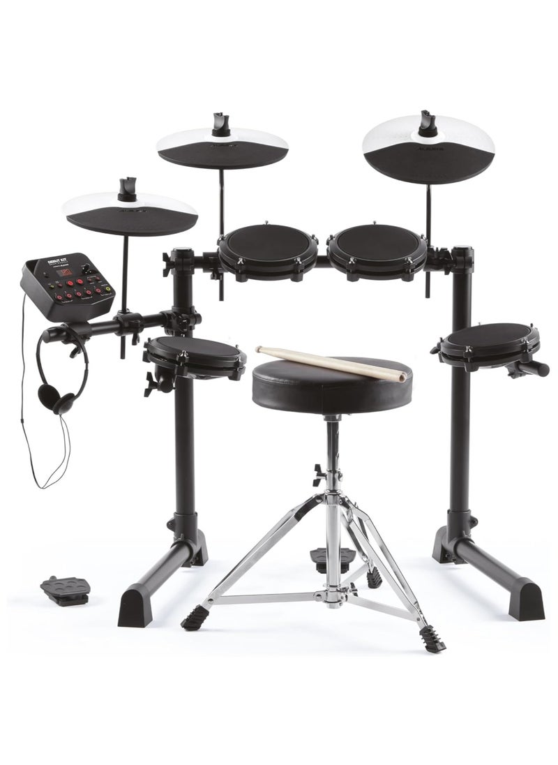 Alesis Alesis Debut Kit – Kids Drum Set With 4 Mesh Electric Drum Set Pads, 120 Sounds, 60 Melodics Lessons, Drum Stool, Drum Sticks And Headphones  - Image 1