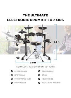 Alesis Debut Kit – Kids Drum Set With 4 Mesh Electric Drum Set Pads, 120 Sounds, 60 Melodics Lessons, Drum Stool, Drum Sticks And Headphones - pzsku/Z7D98A46D1D0164F4D27CZ/45/_/1714820610/d780e71d-62b6-4765-86b5-3a0284ad34cf