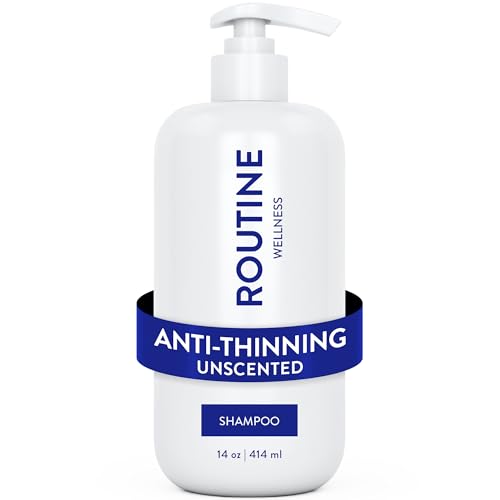 Routine Wellness Anti-Thinning Shampoo for Thinning Hair - Biotin DHT Blocker Women & Men - Color Safe Shampoo for Hair Loss & Healthy Hair - Unscented -14oz - Image 1