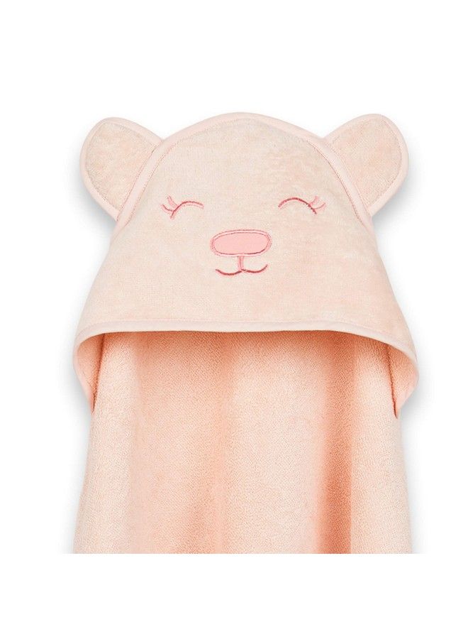 Masilo 100% Organic Cotton Hooded Towel Ideal For Babies 05Years Luxurious And Super Absorbent Baby Towel Infant To Toddler Wrap Towel With Hood Soft Lightweight And Breathable Grrly Bear Pink  - Image 1