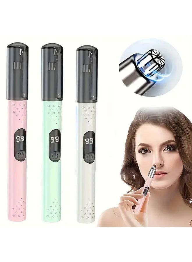 جهاز تشذيب شعر الأنف والحواجب متعدد الوظائف باللون الأبيض، قابل للشحن عبر USB - Image 2