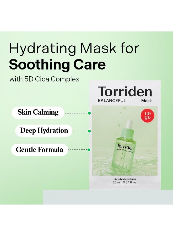 Torriden Balanceful Cica Facial Sheet Mask – Soothing Hydrating Vegan Korean Face Mask For Sensitive Skin 1 Sheet X 25Ml - Image 2