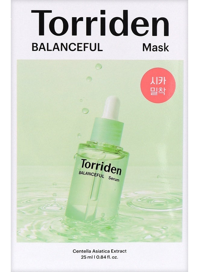 Torriden Balanceful Cica Facial Sheet Mask – Soothing Hydrating Vegan Korean Face Mask For Sensitive Skin 1 Sheet X 25Ml - Image 1