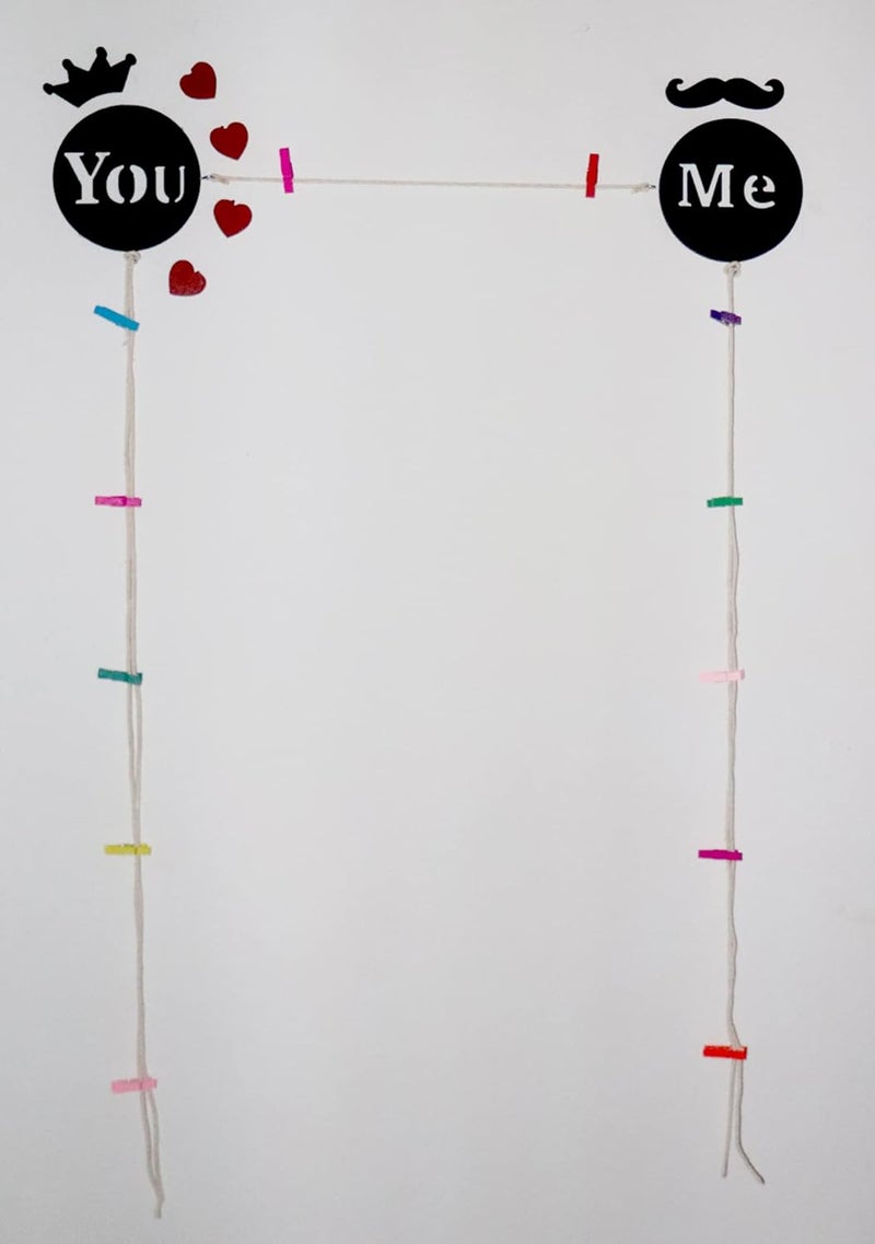 Khush Enterprise Khush Its Amazing Home Decor Wood You And Me Hanging Photo Display DIY Picture Photo Frame Collage Set Includes Multi colour Clips - Image 5