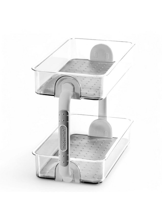 Madesmart madesmart Two Level Spice Organizer-Cabinet Collection Maximizes Vertical Space, Removable Soft-Grip Lining, Dual Handles &BPA-Free, Small, Grey  - Image 3
