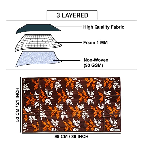 E-Retailer® Polyester 3-Layered Fridge Top Cover/Refrigerator Cover With 6 Utility Pockets (Color-Brown, Size-39x21 Inches) - Image 3