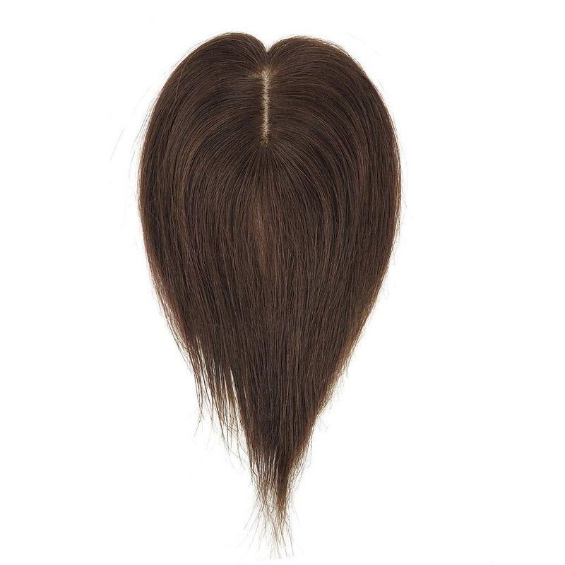 RemeeHi Real Human Hair Piece Pu Similar to Silk Base Women Topper or Toupee Wiglet Top Thin Loss Hair 5x8 Brown 20cm - Image 2