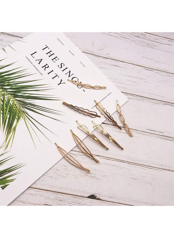 Messen Hair Pins Set Geometric Hair Clips Metal Hairpin Minimalist Hair Styling Jewelry Hair Clamps Accessories Barrettes Gold Bobby Pin for Girl Women (8 Pieces,Style 7)  - Image 4