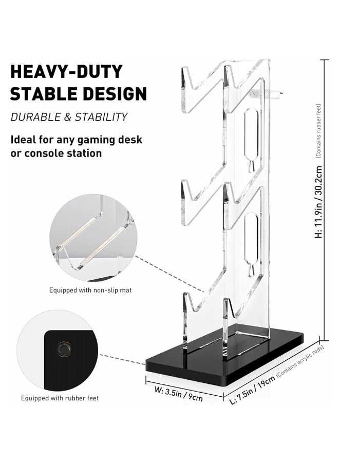 linkship - Game Controller Holder Headset Stand, 3-Tier Acrylic Game Controller Stand For PS4/PS5/XBOX ONE/SWITCH，Universal Design - Image 1