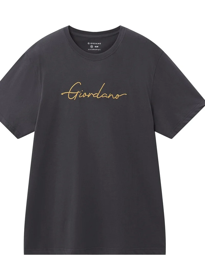 جيوردانو تيشيرت رجالي قطن بقصة ضيقة وطبعة مميزة