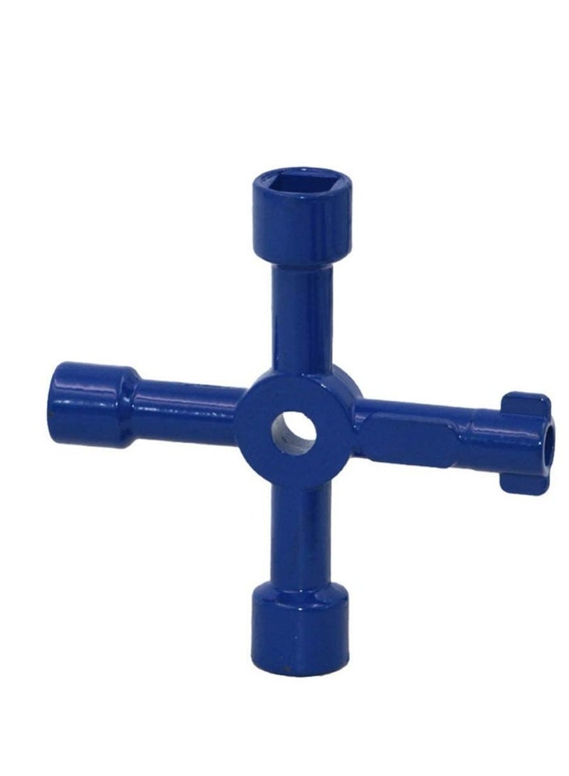 Key Wrench Cross Switch Alloy Universal Square Wrench Tool for Elevator Electrical Cupboard Box Cabinet socket wrench Keys Gas Meter Keys Utility 4-Way Keys for Multi-application - Image 1