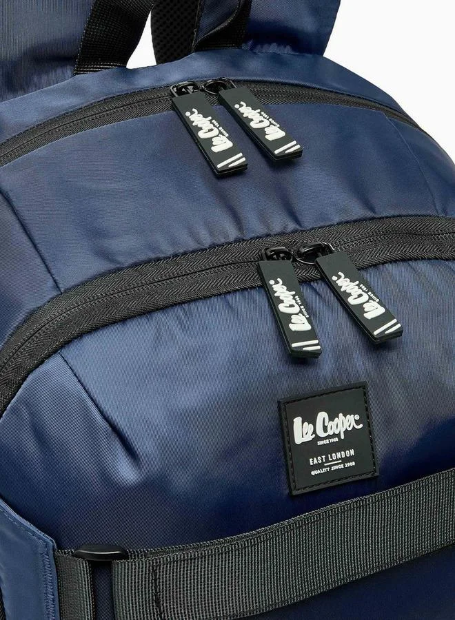 Lee Cooper NAVY Solid School Backpack For Kids 13 Years+ With Padded Shoulder Straps  | Best Price UAE