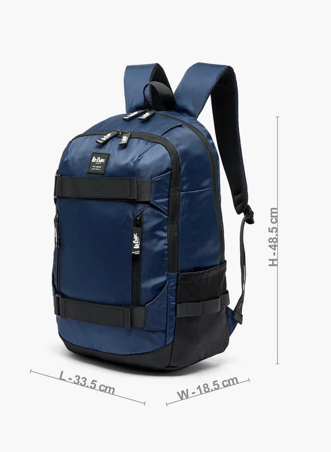 Lee Cooper NAVY Solid School Backpack For Kids 13 Years+ With Padded Shoulder Straps  | Best Price UAE