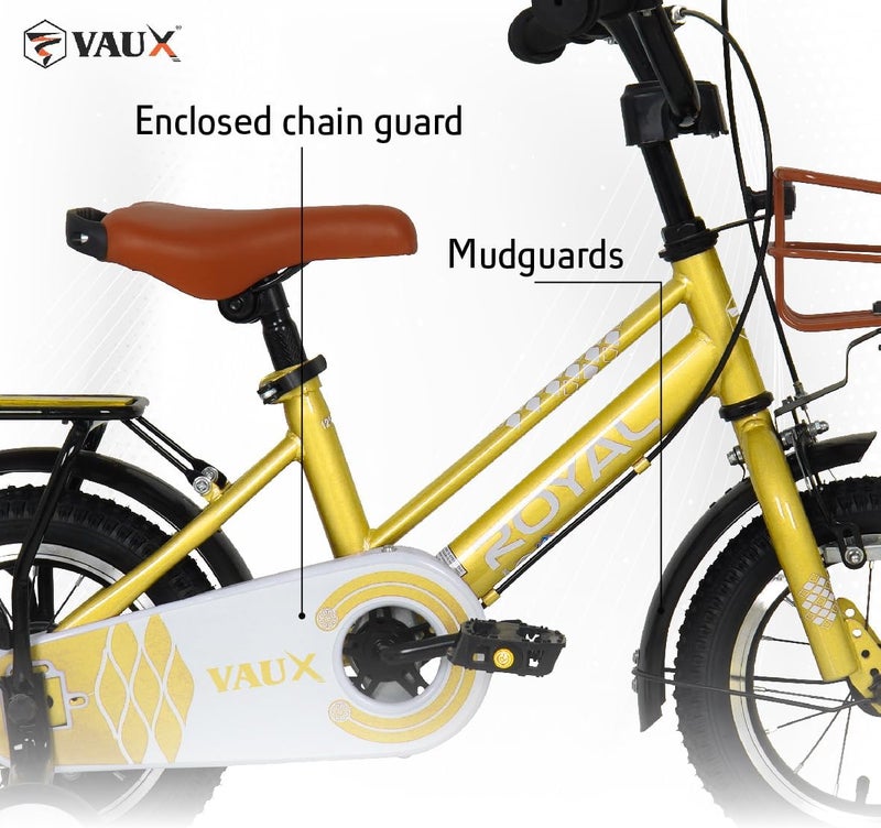 Vaux Royal 12-Inch Kids Road Bike | 12-Inch Wheel Size | Adjustbae Seat | With Handbrake, Training Wheels And Side Stand | Blue Color - Image 5