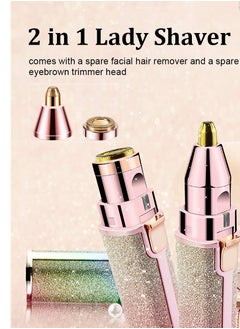 Generic 2 in 1 Rechargeable Eyebrow Trimmer & Facial Hair Remover for Women,  Eyebrow Razor and Painless Hair Removal  - Image 2