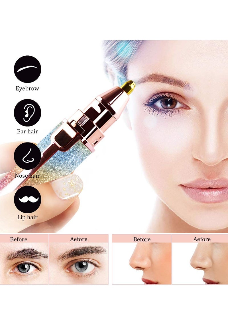 Generic - 2 in 1 Rechargeable Eyebrow Trimmer & Facial Hair Remover for Women,  Eyebrow Razor and Painless Hair Removal - Image 1