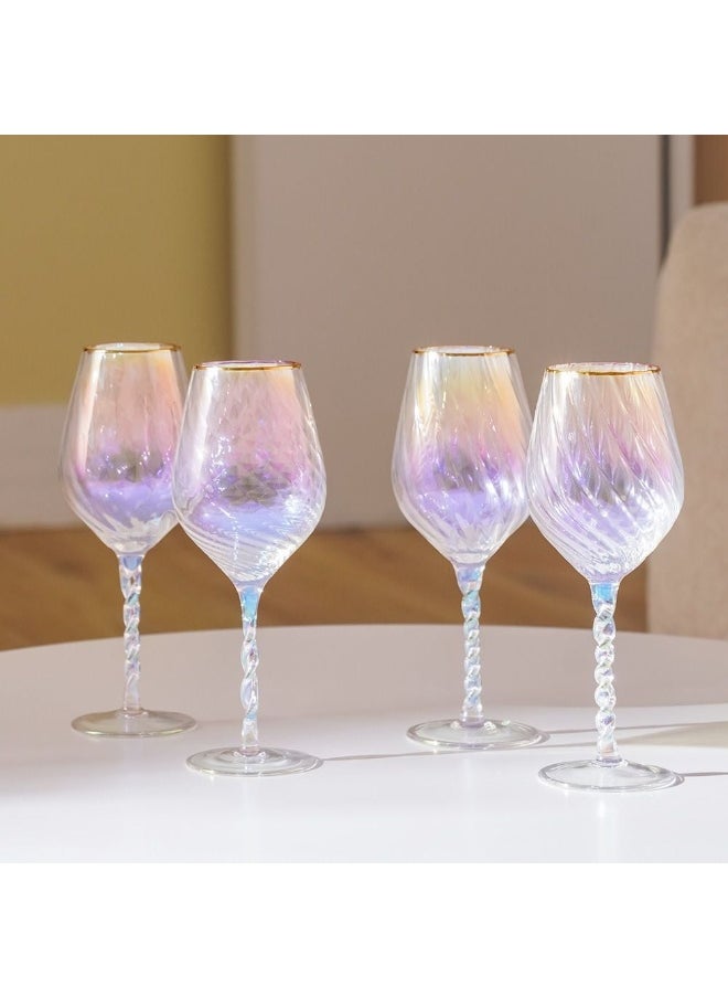 DANUBE HOME Youthfulbite 4-Piece Wine Glass Set 440Ml Elegant Premium Glassware For Red And White Wines Stylish Design For Dining Parties And Special Occasions  - Image 2