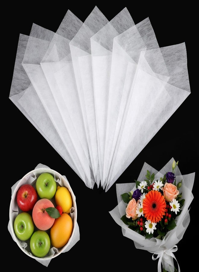WJIAAA Tissue Flower Wrapping Paper, 76 Sheets Milky White Floral Bouquet Wraps, 30cm/11.8in Non-woven Waterproof Papel Para Ramos De Flores with Removable Lining Paper, Korean Cotton Flower Bouquet - Image 1