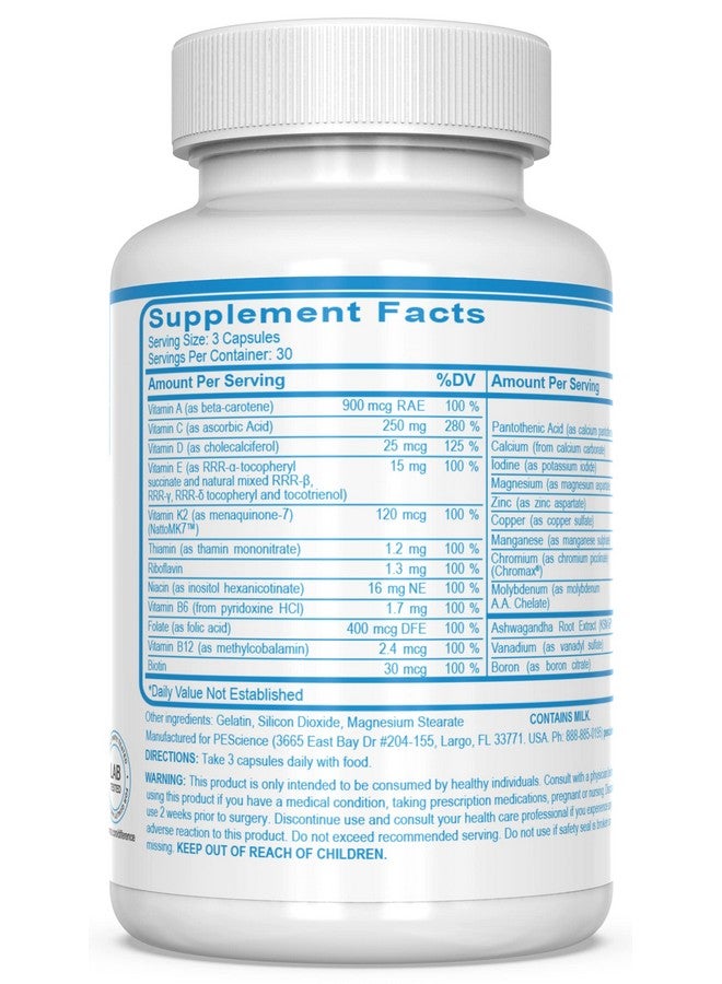 PEScience فيتامينات متعددة للرجال من Trumulti مع فيتامين CD الزنك عالي الجودة لدعم المناعة والإجهاد، 90 كبسولة - Image 4