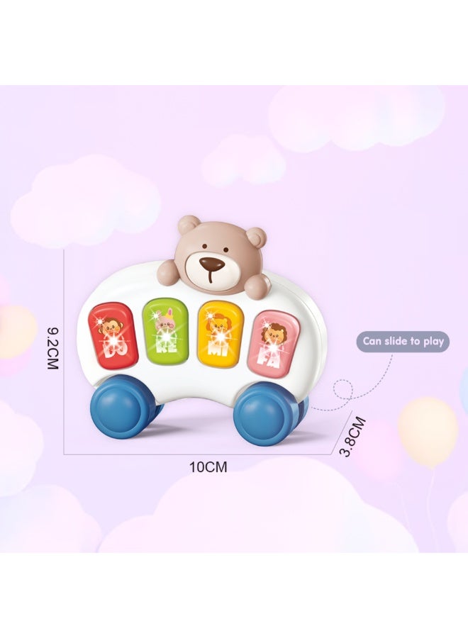 COGNIKIDS لعبة سيارة موسيقية دب للأطفال - لعبة دفع وذهاب مع أصوات الحيوانات، أضواء ملونة وأزرار دو-ري-مي | لعبة موسيقية تعليمية للأطفال من 6-18 شهر - Image 5