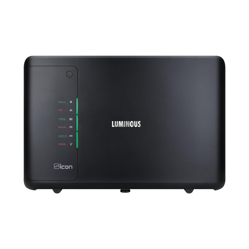 Luminous Luminous iCon 1600 Pure Sine Wave Inverter for Home Office Shops Black 1400VA12V LED Indicators Pure Sine Wave Fast Charging Easy Installation with 36 Months Warranty  - Image 1
