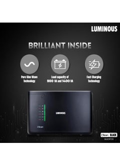 Luminous Luminous iCon 1600 Pure Sine Wave Inverter for Home Office Shops Black 1400VA12V LED Indicators Pure Sine Wave Fast Charging Easy Installation with 36 Months Warranty  - Image 4
