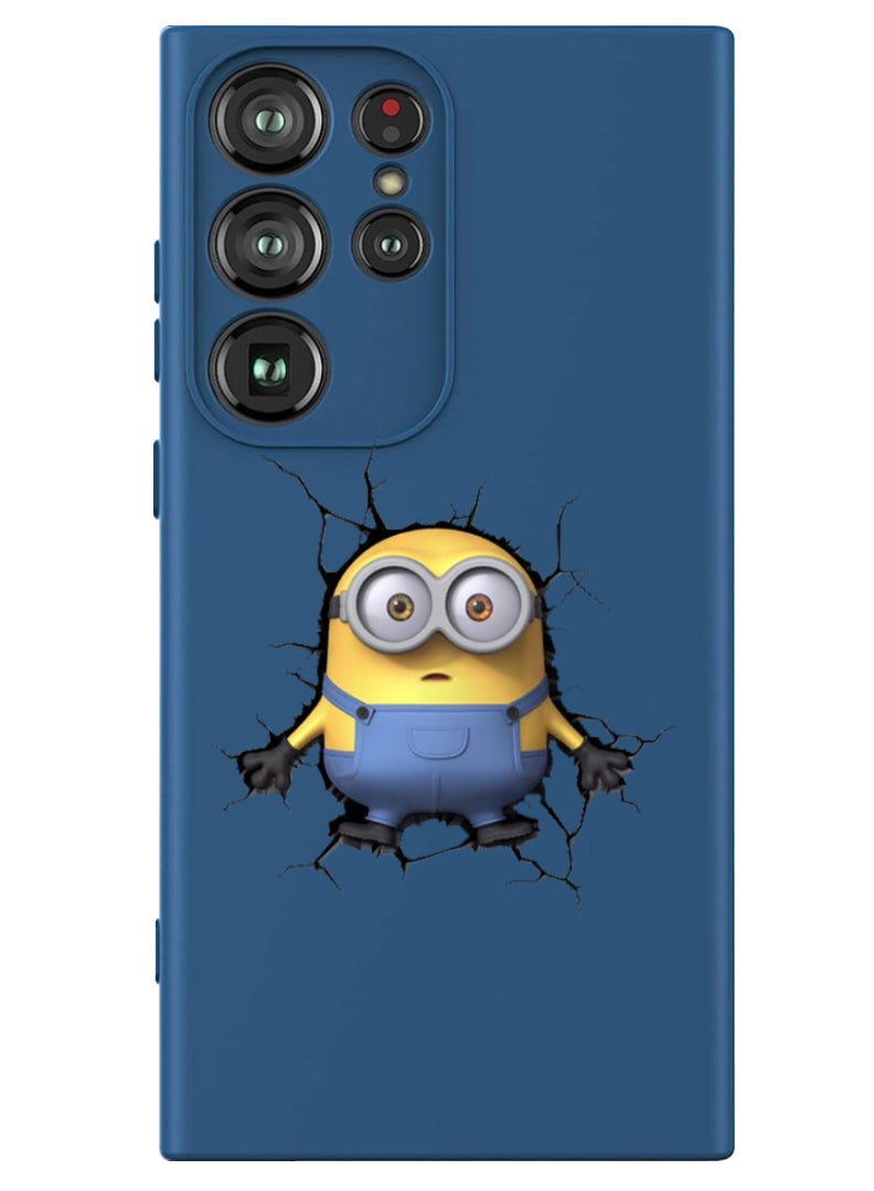 Theodor Protective Slim Fit Case Liquid Silicone Cover with Full Body Protection Anti-Scratch Shockproof Case For Samsung Galaxy S24 Ultra (Blue) - Minions - Image 1