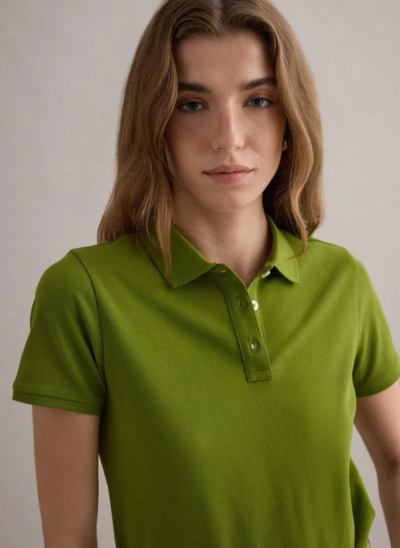 Ovs OVS Green Short-Sleeve Polo In Pure Cotton, Regular Fit
