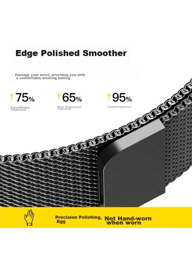 Kovol Milanese Magnetic Replacement Metal Band For Xiaomi Mi Band 9 Pro/8 Pro, Redmi Watch 5/4 - Black - Image 4