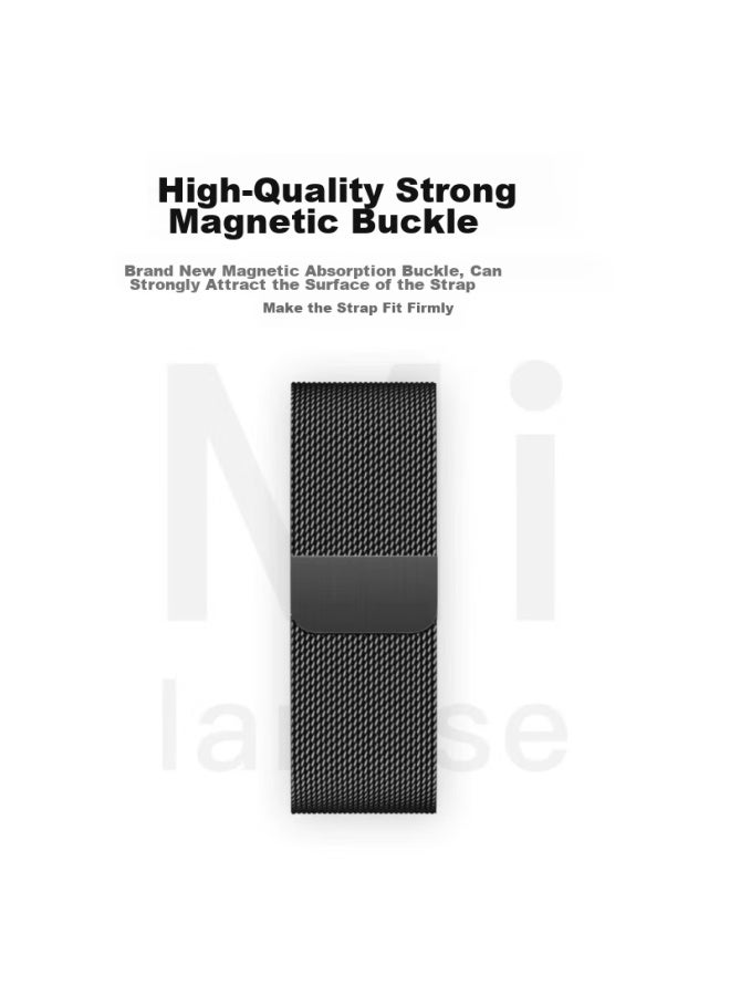 Kovol Milanese Magnetic Replacement Metal Band For Xiaomi Mi Band 9 Pro/8 Pro, Redmi Watch 5/4 - Black - Image 3