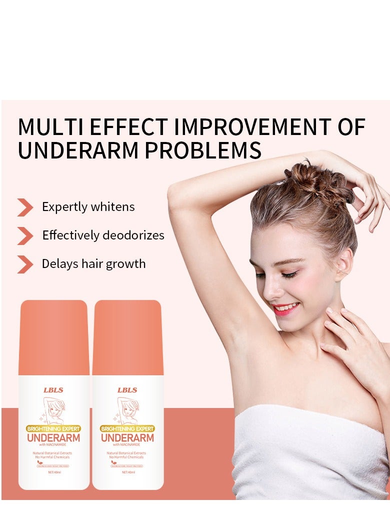 ليبليس كريم إبط Brightening Expert مع النياسيناميد - مصحح البقع الداكنة ، التحكم في الرائحة وتبييض رول أون لتنعيم وإضاءة الإبطين - يخفف الإبطين الداكنين ويقشر ويرطب - للنساء والرجال 40 مل - Image 2