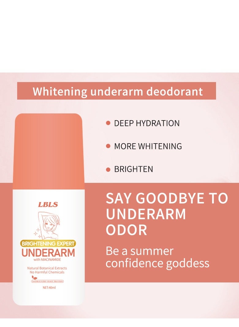 ليبليس كريم إبط Brightening Expert مع النياسيناميد - مصحح البقع الداكنة ، التحكم في الرائحة وتبييض رول أون لتنعيم وإضاءة الإبطين - يخفف الإبطين الداكنين ويقشر ويرطب - للنساء والرجال 40 مل - Image 3