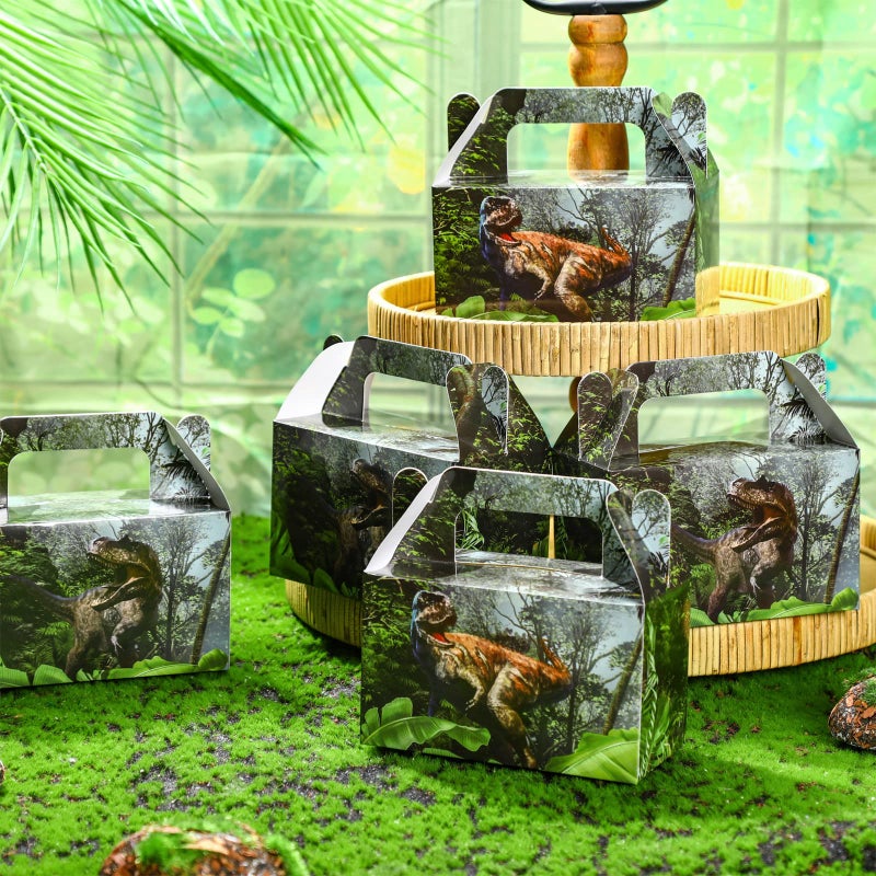Sinmoe 12 Pieces Dinosaur Treat Boxes Dinosaur Party Favor Boxes Animal Theme Party Decorations Candy Goodie Gift Containers for Kids Boys Girl Dino Birthday Presents Decorations Supplies, Medium Size - Image 5