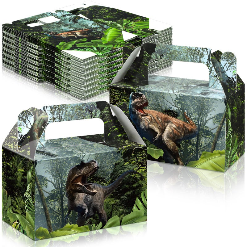 Sinmoe 12 Pieces Dinosaur Treat Boxes Dinosaur Party Favor Boxes Animal Theme Party Decorations Candy Goodie Gift Containers for Kids Boys Girl Dino Birthday Presents Decorations Supplies, Medium Size - Image 1