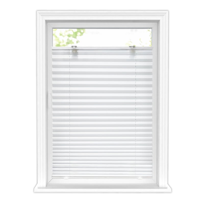LazBlinds LazBlinds ToolFree Cordless Pleated Shades with Suction Cups Light Filtering Top Down Bottom Up Pleated Blinds for Window Size 39 W x 64 H White