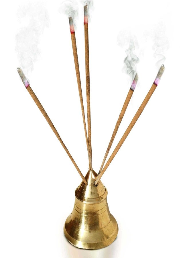 Pure Source India Pure Brass Incense Stick Holder 5 Holes, Brass Agarbatti Stand, Perfect for Housewarming, Pooja in Office and Diwali Puja - Image 1